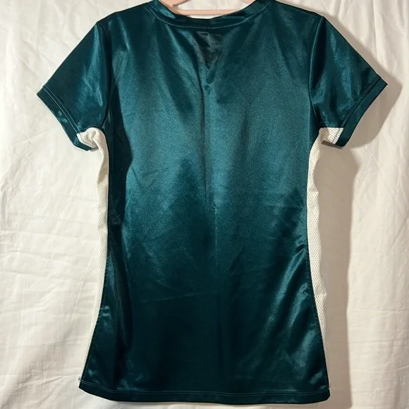 NFL Team Apparel Women’s Philadelphia Eagles Short Sleeve Embroidered Laceup Top - Picture 7 of 7